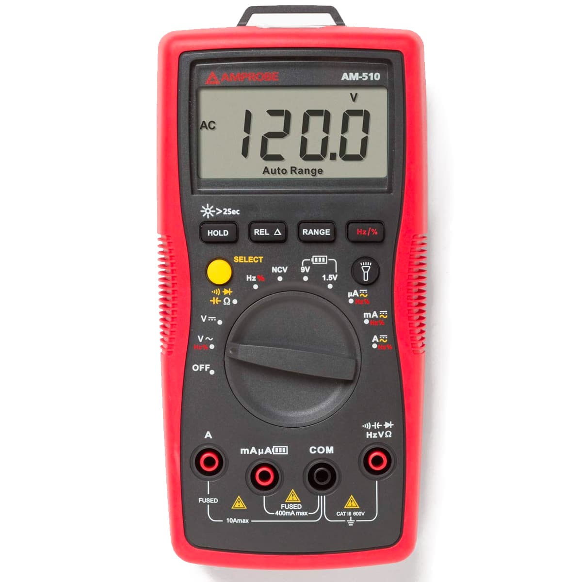 imagen principal de producto Multímetro digital básico uso comercial y residencial c/detección de AC AM-510